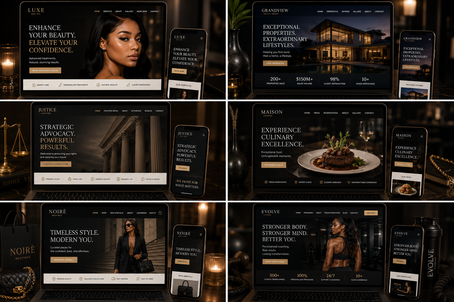 Luxe Med Spa & Boutique — Kaliyah Digital Studio portfolio sample